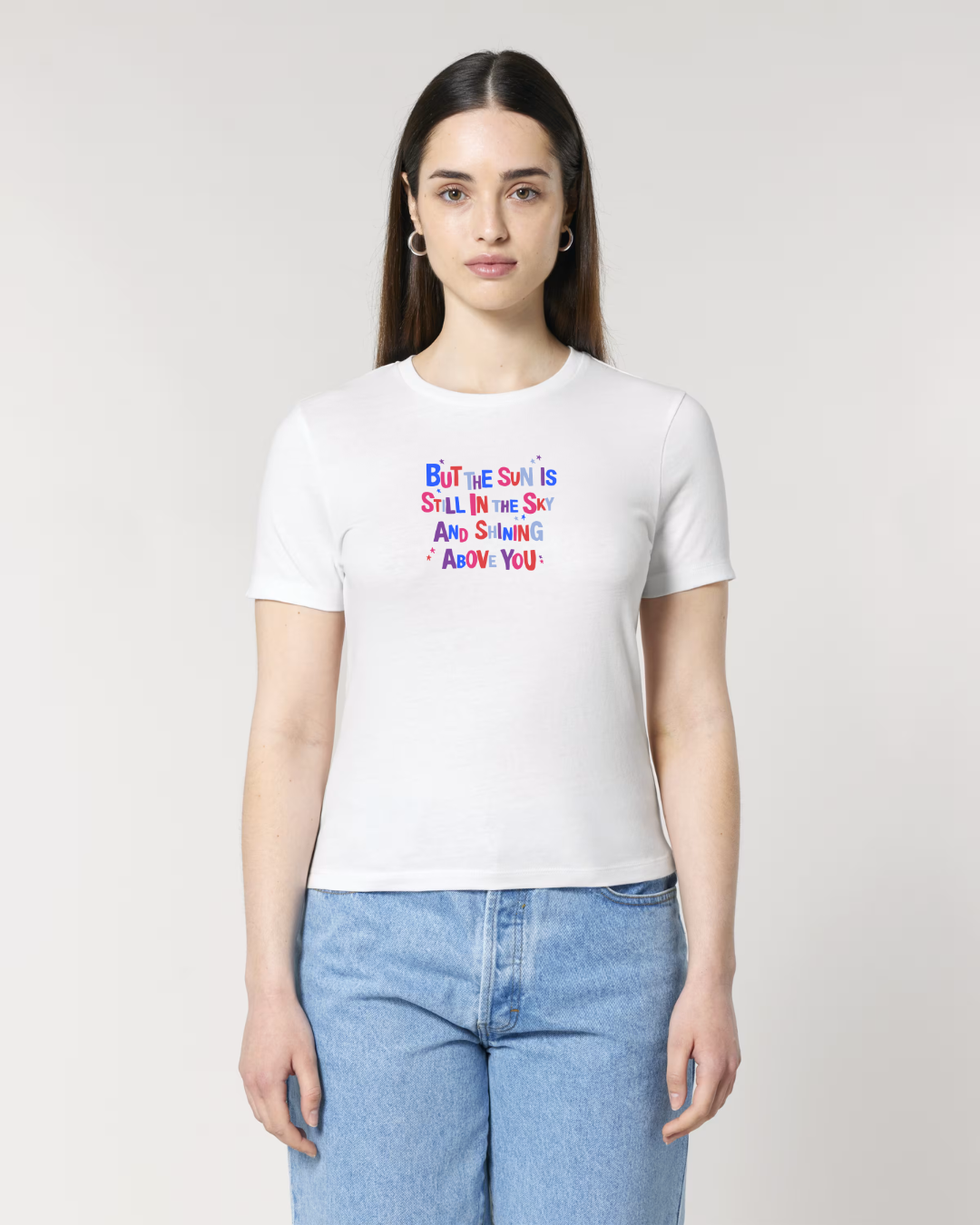 The Sun is Still In The Sky Baby Tee White
