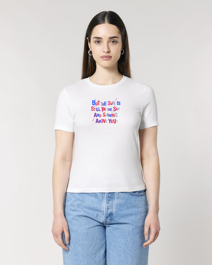 The Sun is Still In The Sky Baby Tee White