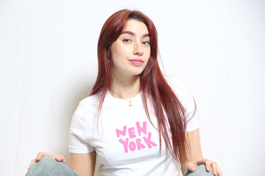 The New York Baby Tee White